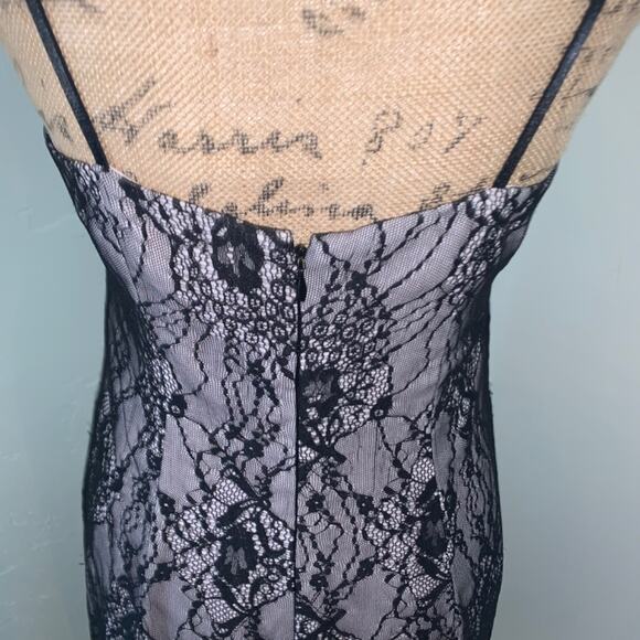Vintage Nicole Miller 2004 Black nude Lace Overlay Nude Slip Dress Y2K 90s 8 - Picture 13 of 15